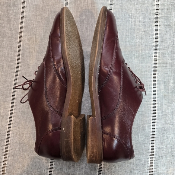 Brooks Brothers Men's Burgundy Leather Dress Shoes Size 9 Made In Italy - Picture 6 of 12